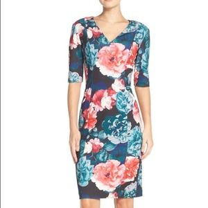 Floral Scuba Sheath Dress